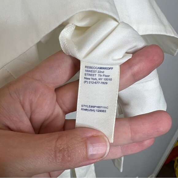 Rebecca Minkoff Womens Size Small Frannie Top in Chalk NEW Blouse Tie Back White - Picture 8 of 11